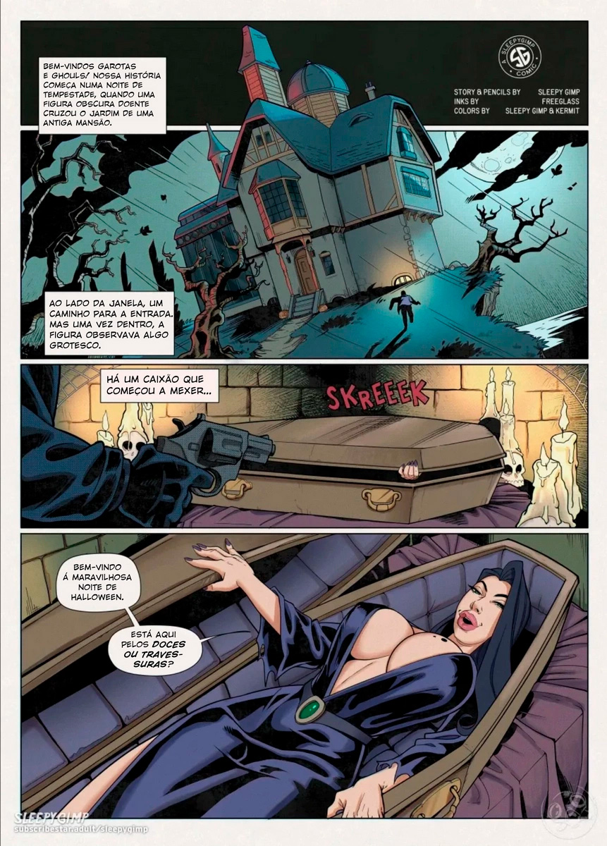 Página 1 do quadrinho adulto: Sangue do mal – Leia completo em XCOMICS