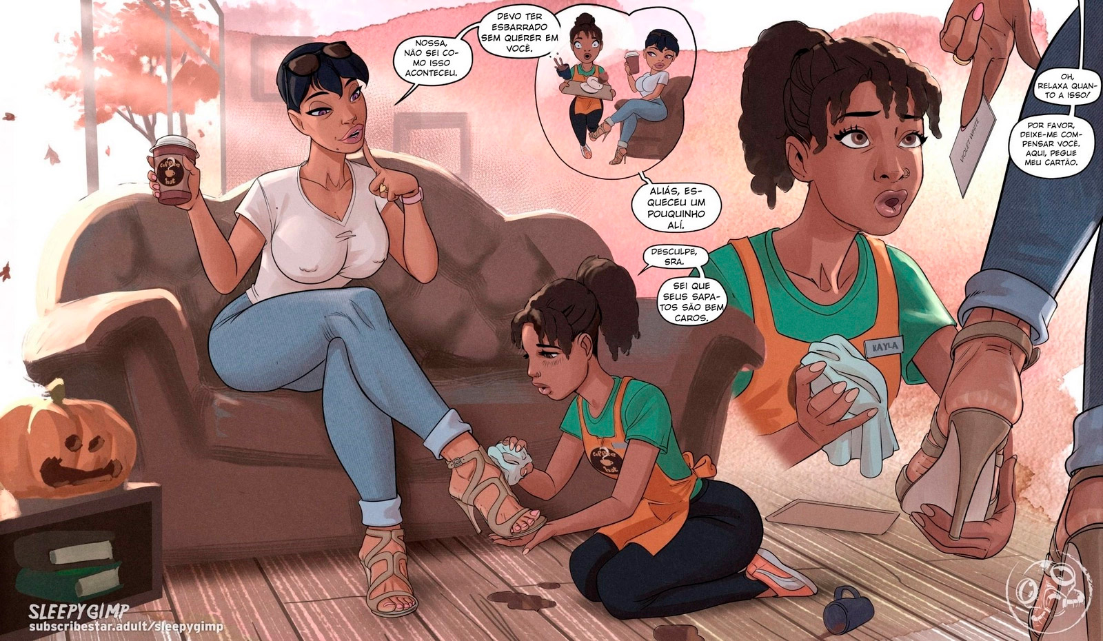 Página 1 do quadrinho adulto: Seduced Barista – Leia completo em XCOMICS