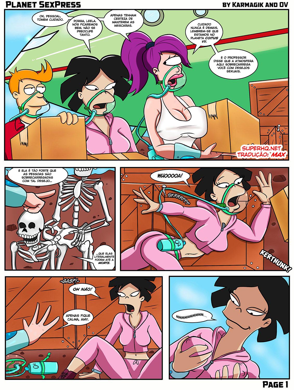 Página 2 do quadrinho adulto: Sexo hard  no Futurama Pornô – Leia completo em XCOMICS