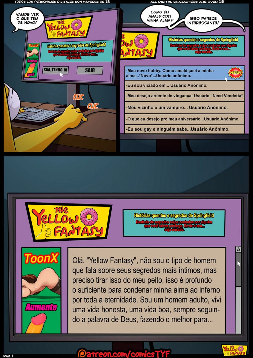 Página 2 do quadrinho adulto: Simpsons voltando no tempo – Leia completo em XCOMICS