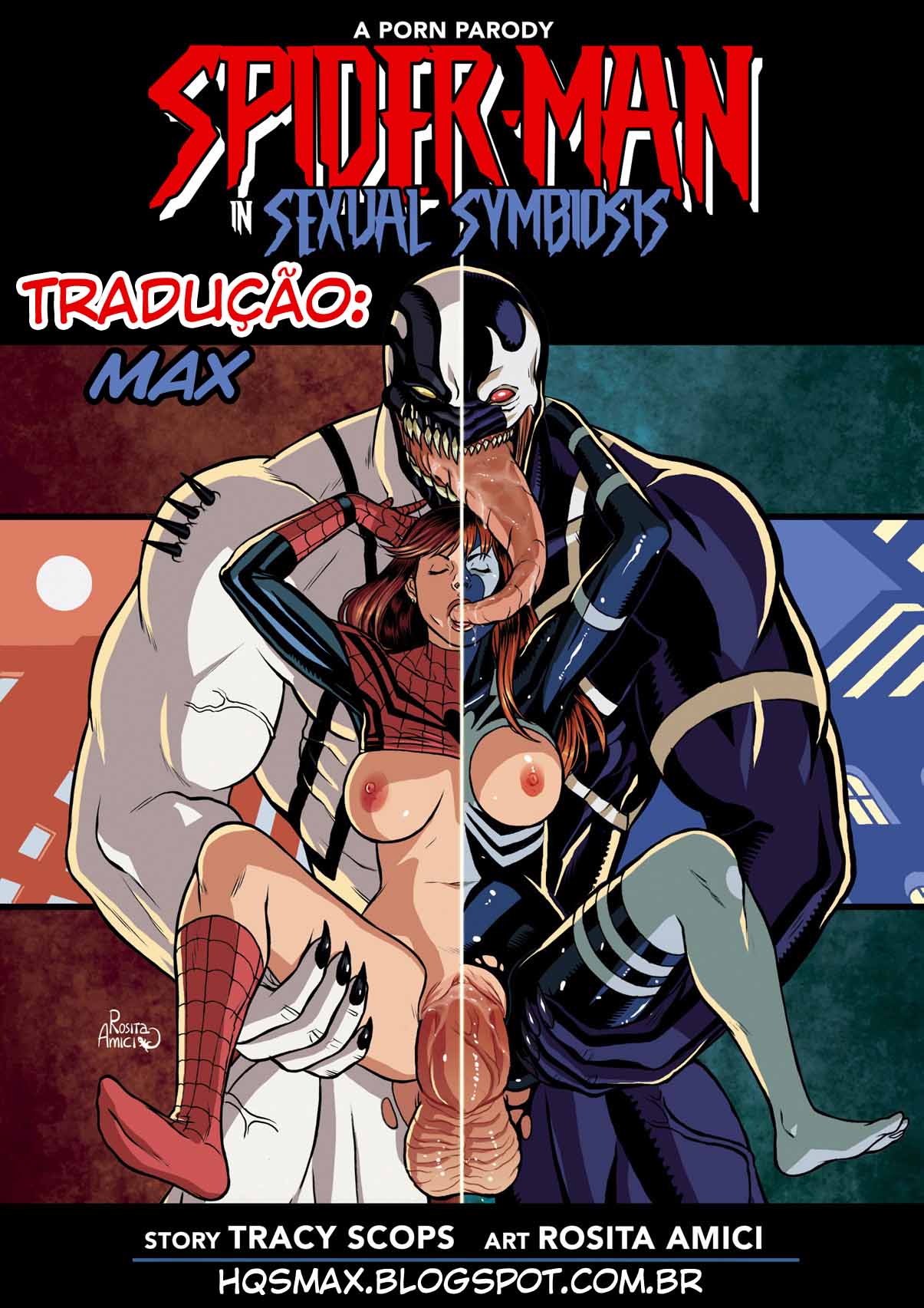 Capa do quadrinho adulto: Spiderman em: Simbiose Sexual – Leia online em XCOMICS