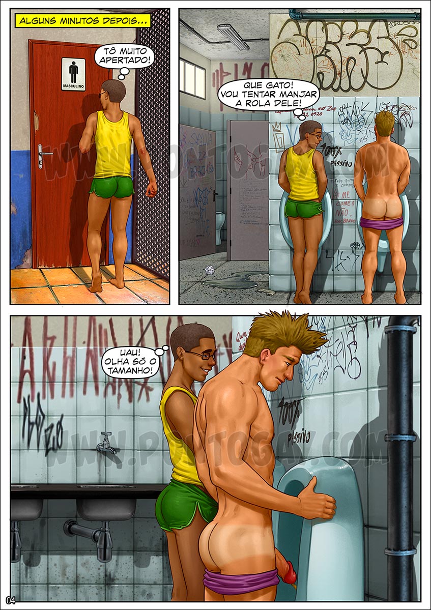 Página 4 do quadrinho adulto: Surpresa no banheiro público – Leia completo em XCOMICS