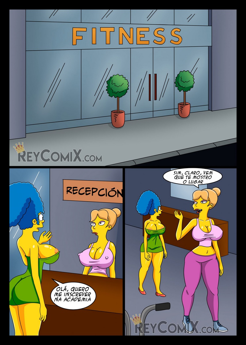 Página 2 do quadrinho adulto: The Simpsons Gym – Leia completo em XCOMICS