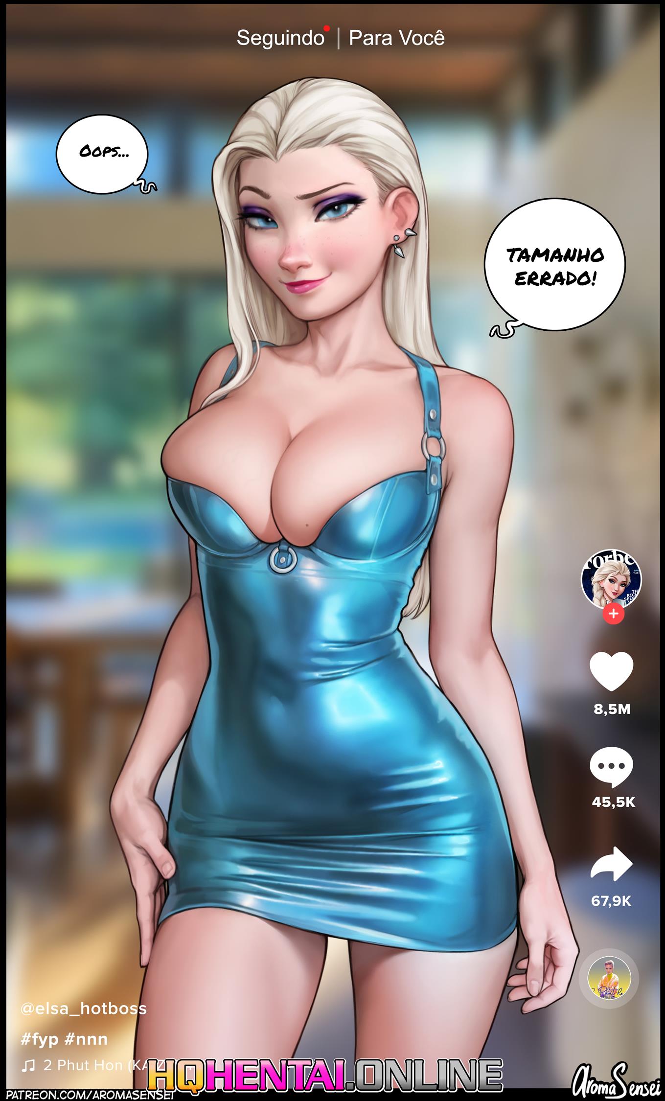 Página 1 do quadrinho adulto: TikTok da Elsa – Leia completo em XCOMICS