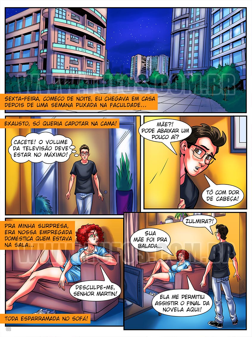 Página 2 do quadrinho adulto: Uma doméstica boa de cama – Leia completo em XCOMICS