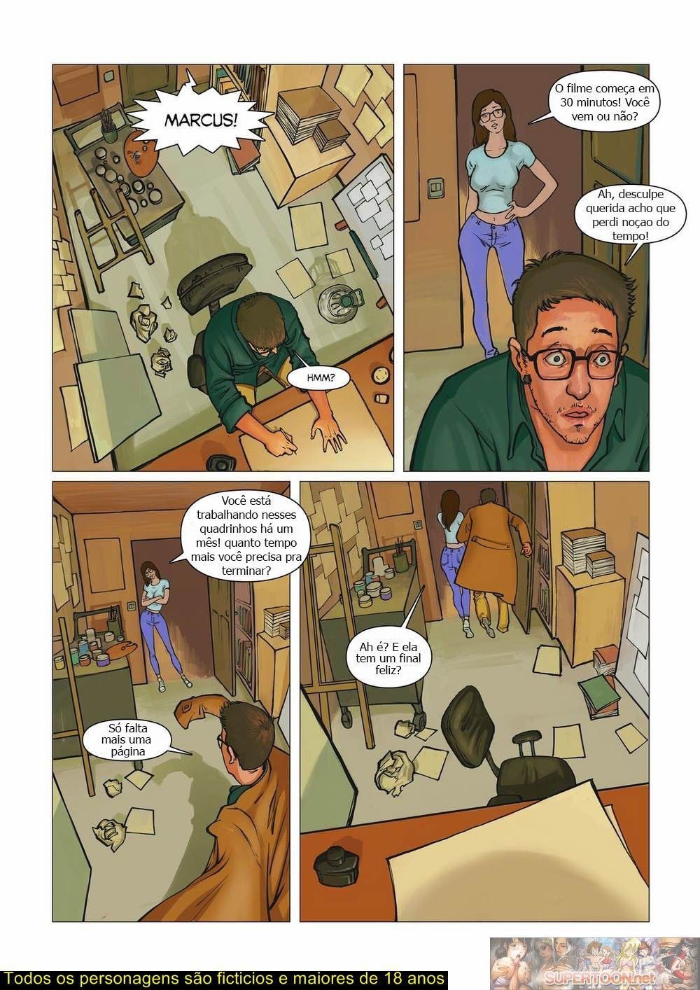 Página 15 do quadrinho adulto: Uma História de Amor e Ficção – Leia completo em XCOMICS