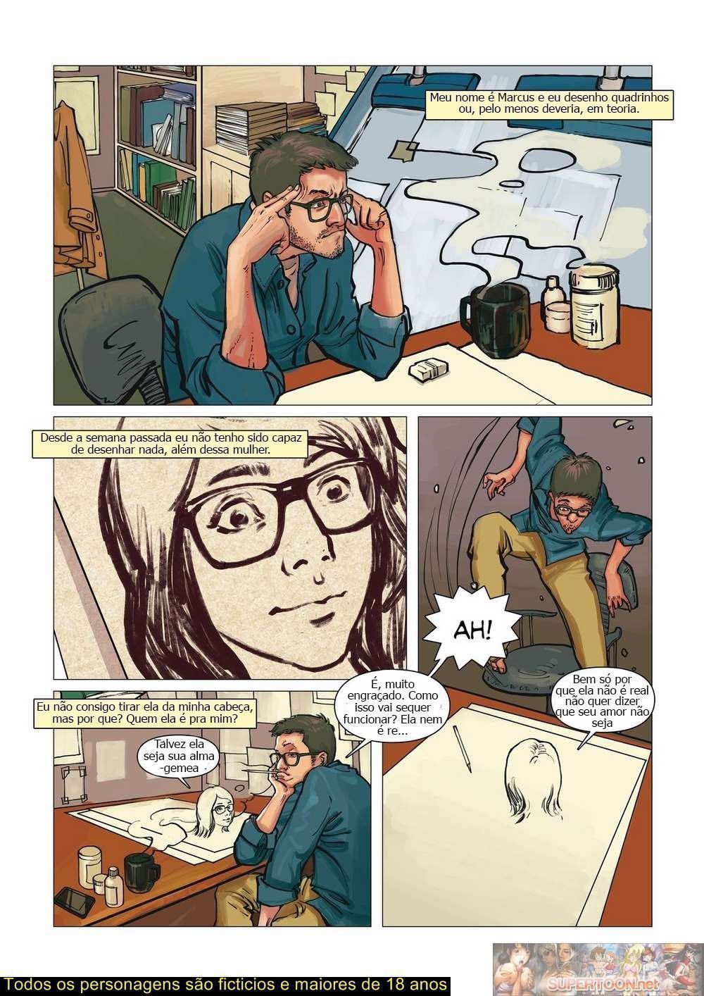 Página 3 do quadrinho adulto: Uma História de Amor e Ficção – Leia completo em XCOMICS