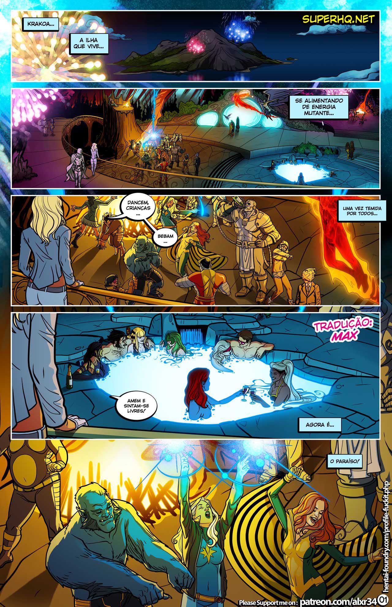 Página 2 do quadrinho adulto: X-Men - Bacanal dos mutantes – Leia completo em XCOMICS